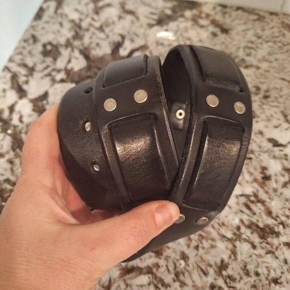 Lucky Brand MENS Leather Black  Belt size 34 - Picture 4 of 8